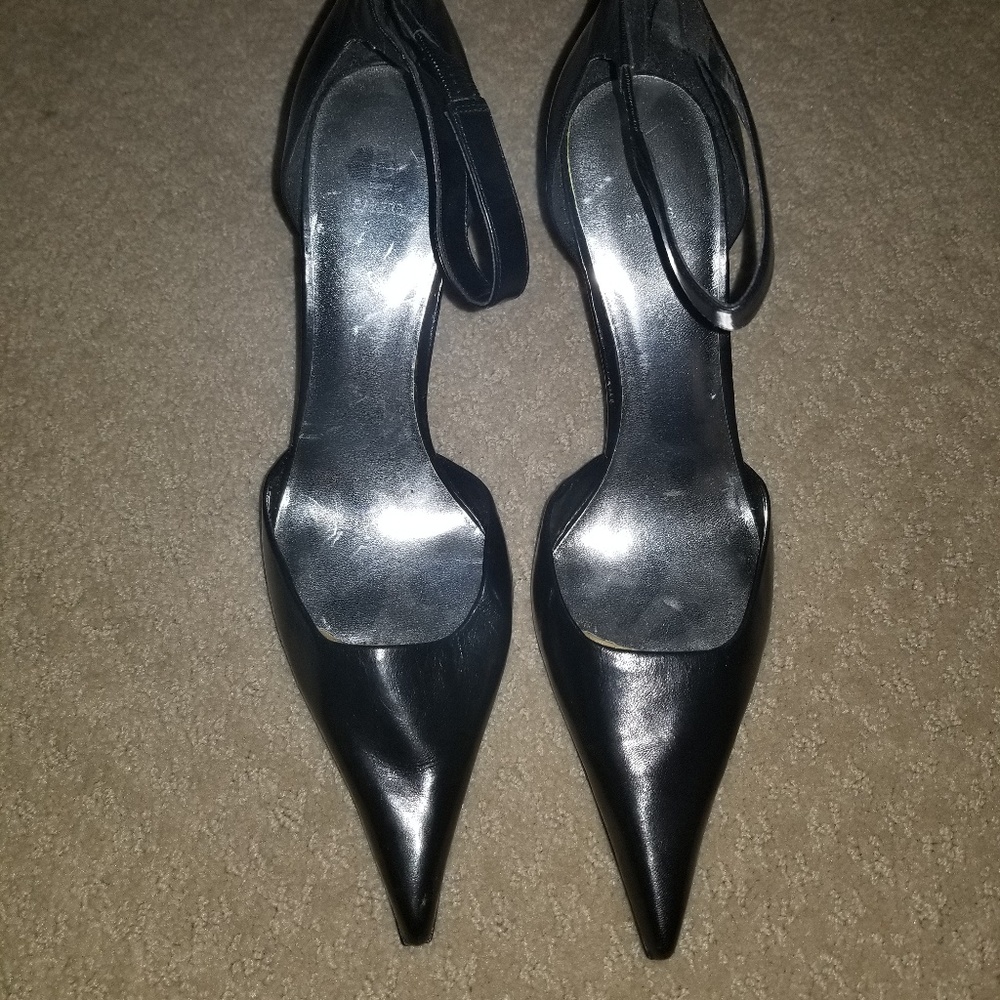 Black ankle strap heels